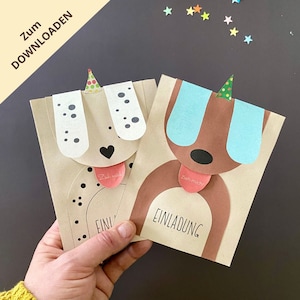 DIY Einladung Kindergeburtstag / Einladungskarten Kindergeburtstag / PDF-Vorlage zum Ausdrucken / Einladung Kindergeburtstag basteln