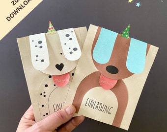 DIY Einladung Kindergeburtstag / Einladungskarten Kindergeburtstag / PDF-Vorlage zum Ausdrucken / Einladung Kindergeburtstag basteln