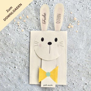 DIY Lustige Klappkarte für Ostern zum Basteln / Osterkarte mit Osterhase / PDF-Vorlage zum Ausdrucken / DIY Karte für Ostern /Postkarte