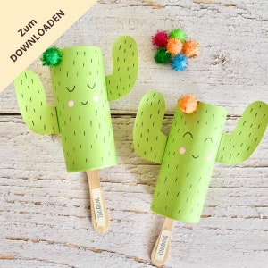 DIY Einladung Kindergeburtstag Kaktus basteln / Einladungskarte Kindergeburtstag basteln /Sommerparty Einladung / PDF Vorlage ausdrucken