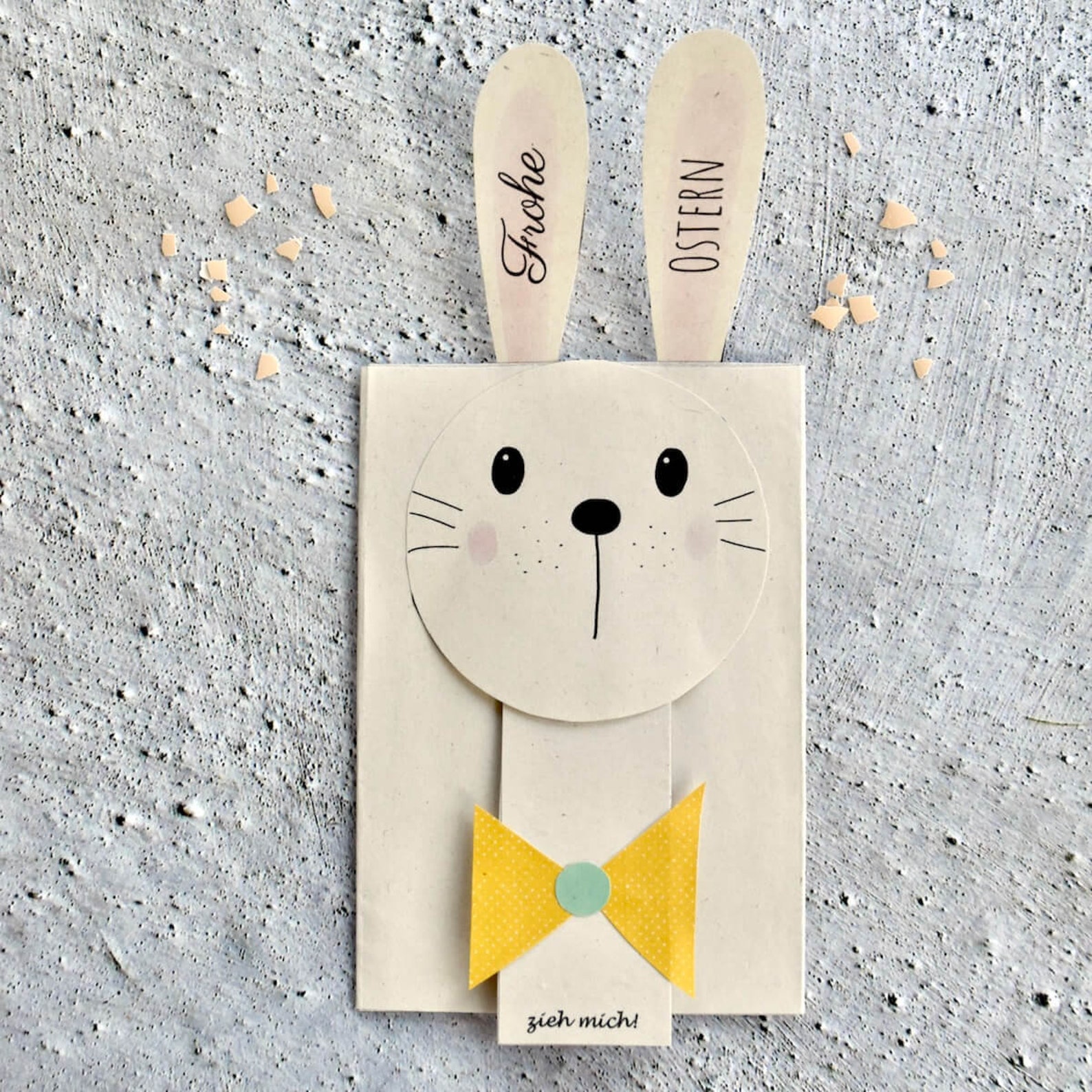 Osterkarte „Fröhliche Oh! Stern!“ – Witziges Design, Mit Transparentem Kuvert