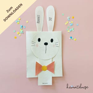 Hasen Einladung basteln/ Einladungskarten Kindergeburtstag selber machen/ PDF-Vorlage zum Ausdrucken/ Einladung Kindergeburtstag basteln