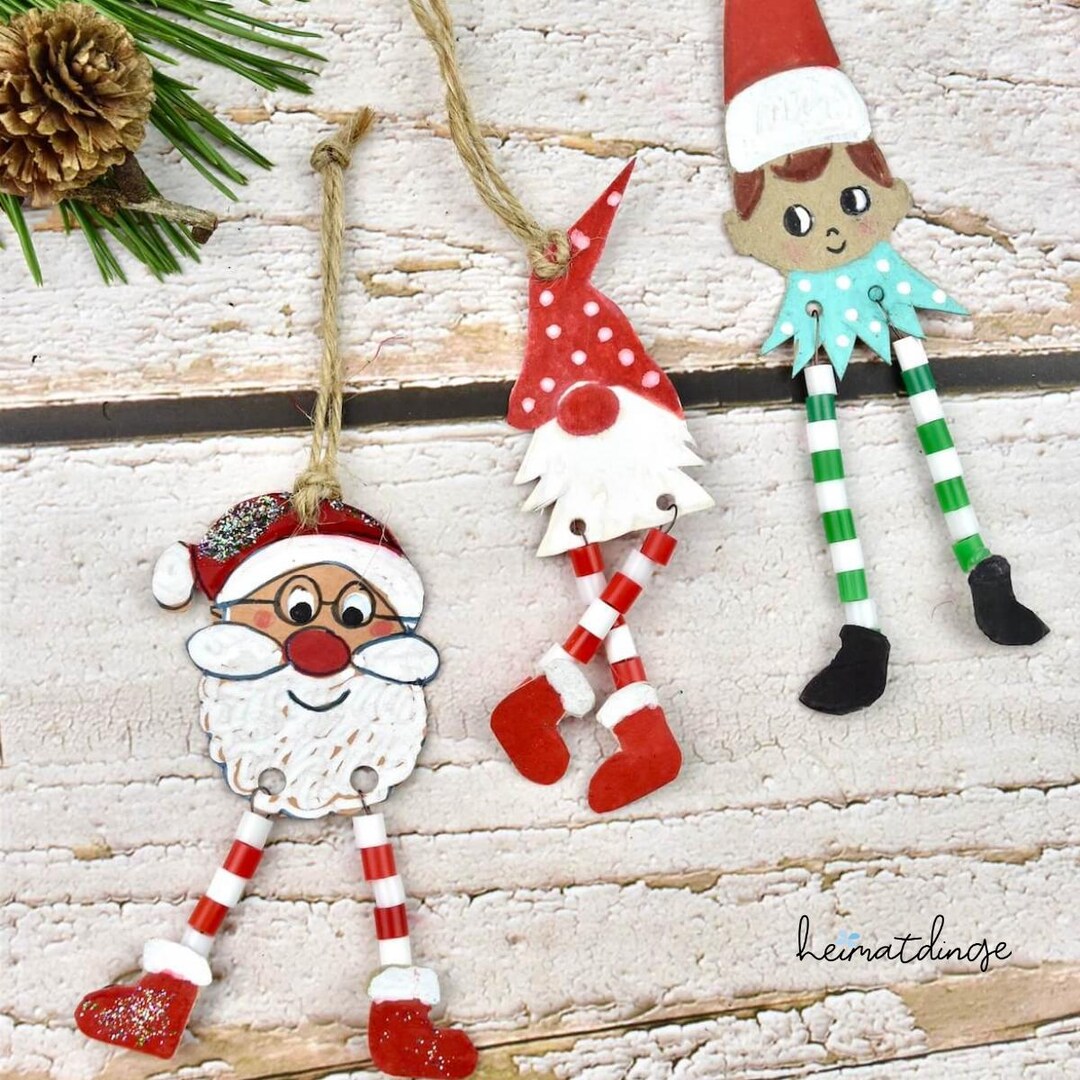 Weihnachts Bastelset Für Kinder - 12 Holzanhänger Zum Bemalen Mit Windspiel