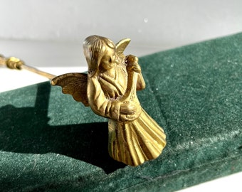 Thomas Blakemore Solid Brass Angel Holding Up A Candlestick - England | QUIET WEST