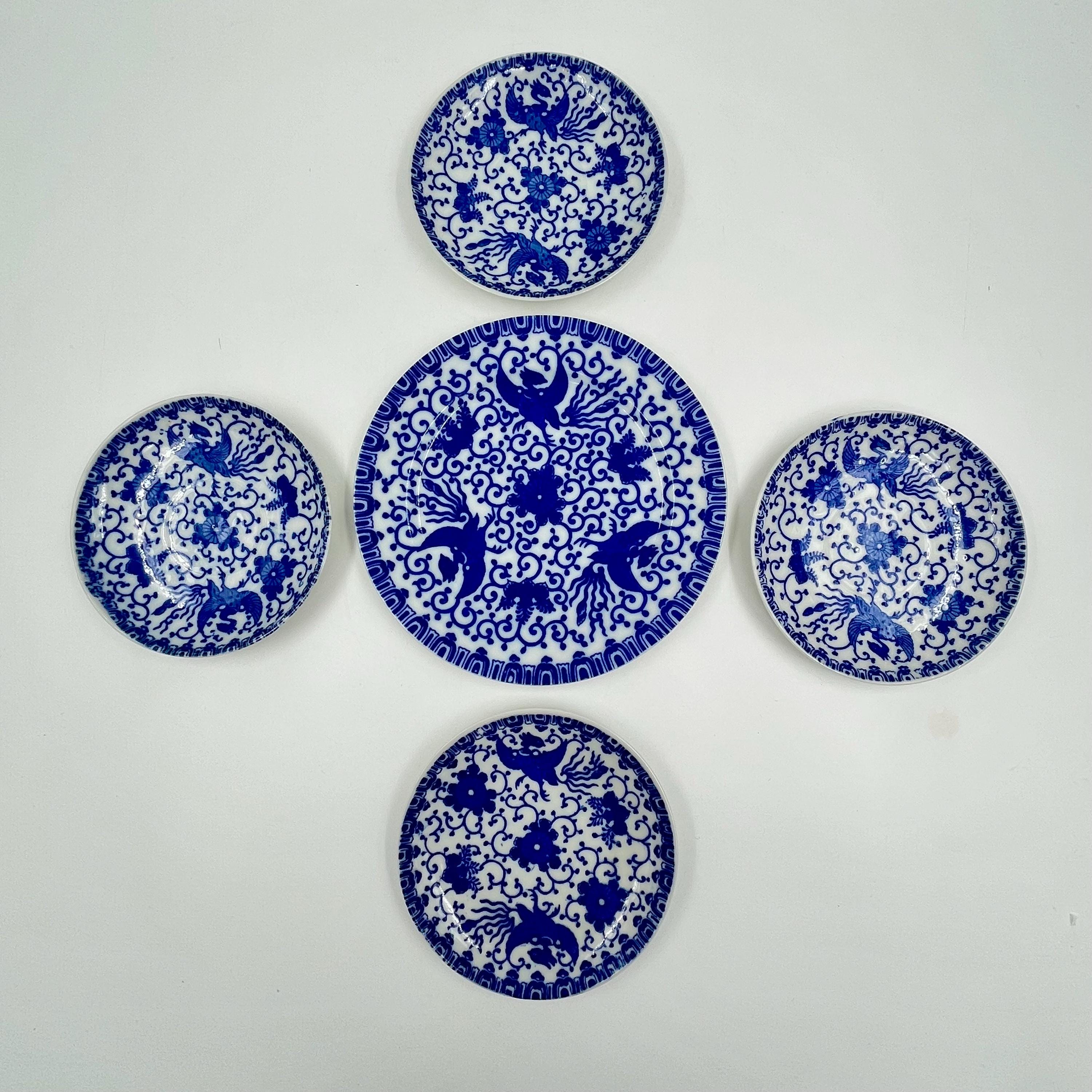 英国アンティーク　コウルドン　青い梅と鳥紋　ジャポニズムプレート Japan Bird Plates Blue - Etsy