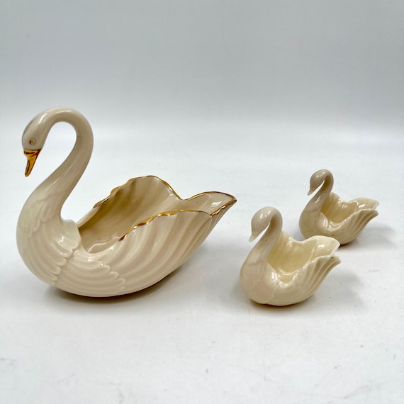 Vintage Lenox and Other Porcelain and Gold Swans - Etsy