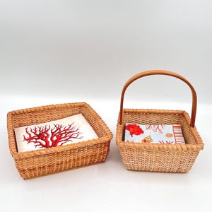 Vintage Nantucket Basket Style Paper Napkin Holders - Choose from Luncheon Napkin Size or Cocktail Napkin Size