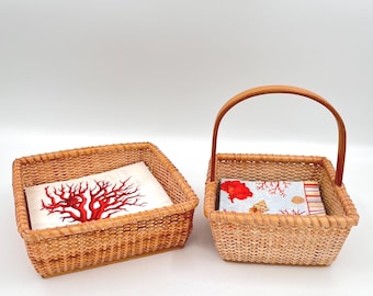 Vintage Nantucket Basket Style Paper Napkin Holders - Choose from Luncheon Napkin Size or Cocktail Napkin Size