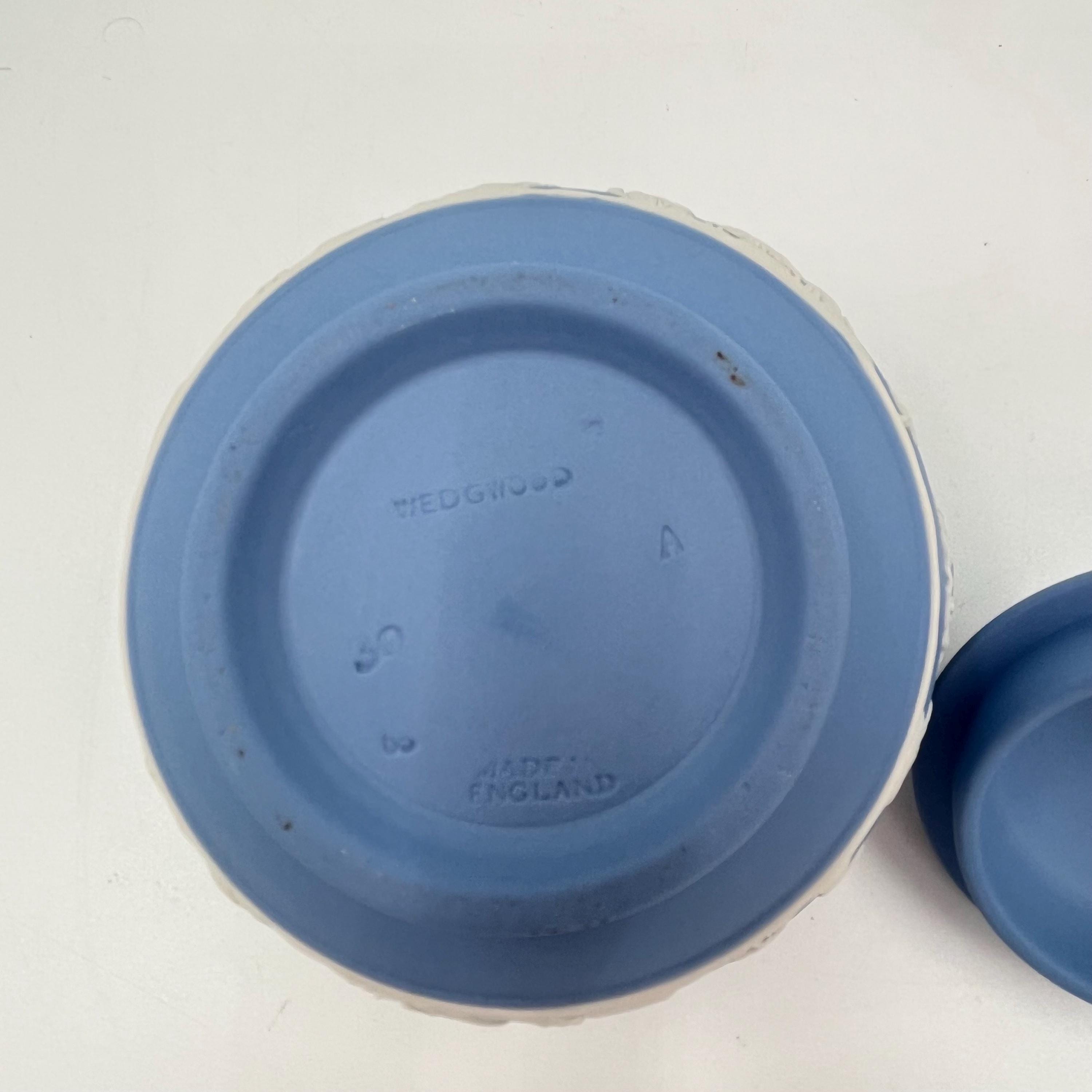 Vintage Wedgwood Blue Jasperware Covered Sugar Bowl or Lidded