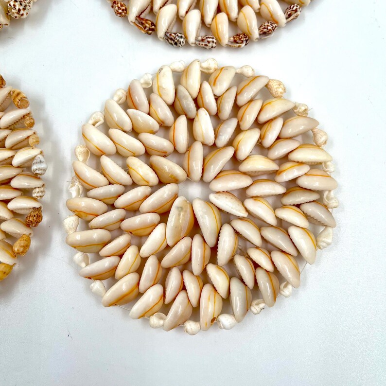 Vintage Set of 4 Cowrie Shell Coasters Sea Shell Coasters Coastal Decor ...