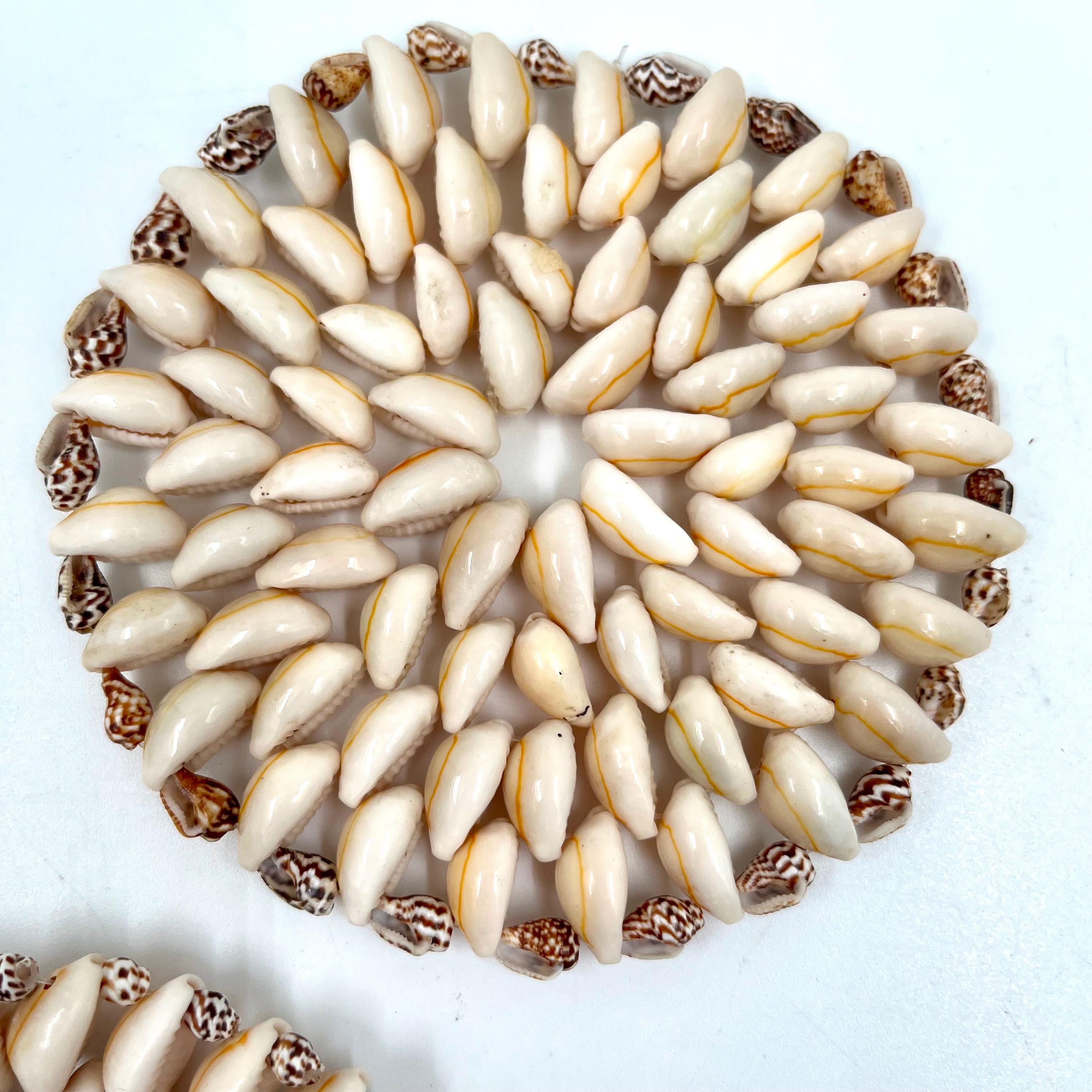Vintage Set of 4 Cowrie Shell Coasters Sea Shell Coasters Coastal Decor ...