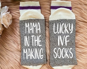 Lucky IVF Socks - Mama in the Making - Lucky Transfer Socks- Transfer Day Socks - Transfer Day Gift - Transfer Socks - IVF Gift - IUI