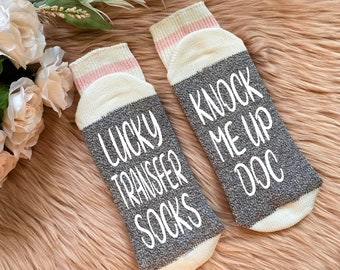 Lucky Transfer Socks- Knock Me Up Doc - Embabies - Transfer Day Socks - Transfer Day Gift - IVF Socks - Transfer Socks - IVF Gift - IUI