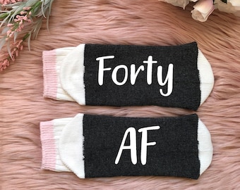 Forty AF Socks-Hello 40-40th Birthday Gift-Birthday Socks-This is Forty-Turning 40-40th Gift-BFF Birthday Gift