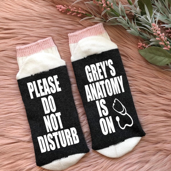 Grey's Anatomy Socks-Grey's Anatomy Gifts-Greys Anatomy Socks-Wine and Greys-You're My Person-Greys Anatomy