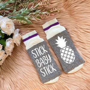 Stick Baby Stick- Pineapple - IVF - Lucky Transfer Socks- Transfer Day Socks - Transfer Day Gift - IvF Socks - Transfer Socks - IVF Gift-IUI