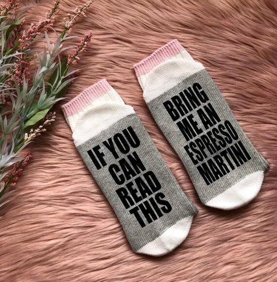 Espresso Martini Gift - Martini Socks -  Martini Gifts - Holiday Gifts - Martini Lover - Vodka Gifts - Dirty Martini