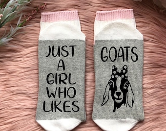 Just a Girl Who Likes Goats Socks - Goat Gifts - Goat Lover Gift - Goat Theme Present