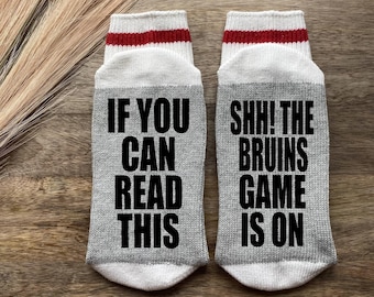 Bruins Hockey Socks-Boston Bruins Gifts-Hockey Gifts-Hockey Fan Gift-Coach Gift-Sports Gift-NHL Gift