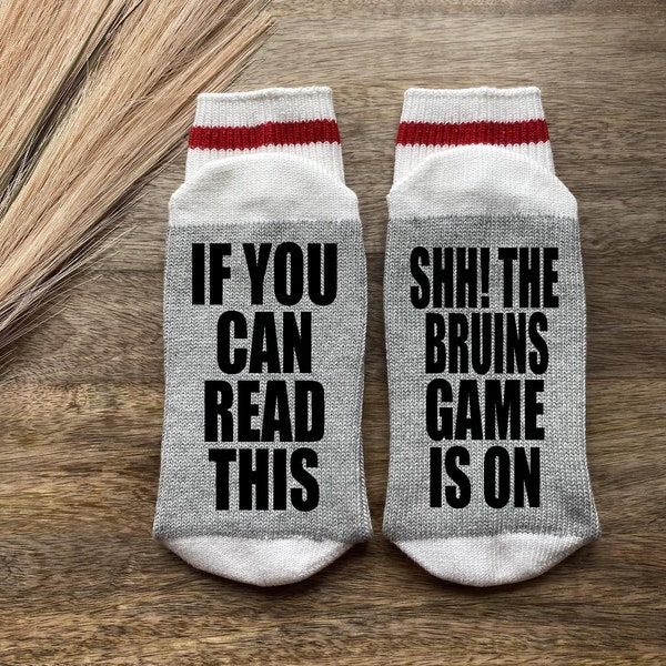 Bruins Hockey Socks-Boston Bruins Gifts-Hockey Gifts-Hockey Fan Gift-Coach Gift-Sports Gift-NHL Gift