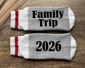 Family Trip  2026 - Family Vacation - Family Trip Matching Socks - Custom Family Vacation Keepsake