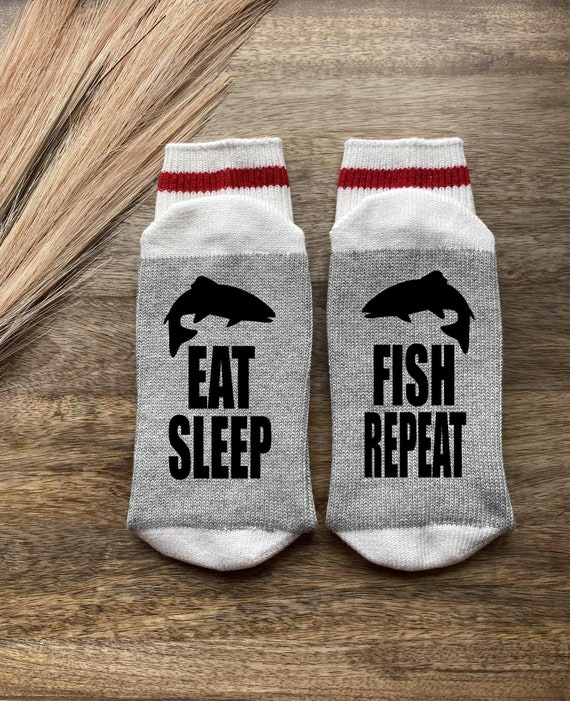 Eat Sleep Fish Socks-born to Fish-fishing Gifts-fishing Gifts for Men-boyfriend  Fishing Gift-fishing Dad-gone Fishing 