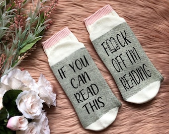 F*ck Off I'm Reading Socks - Reading Gift - Book Lover Gift - Book Club Gift - Bookstagram - Reader Gift
