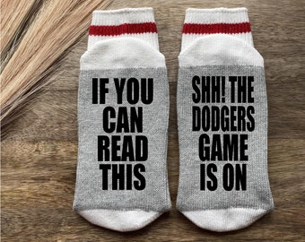 Dodgers Baseball Socks-MLB Gifts-LA Dodgers Baseball Gift-Dodgers Gifts-Dodgers Fan Gift-Husband Gift-Boss Gift