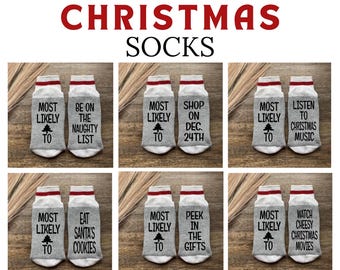 Most Likely To Family Christmas 2026 Socks- Matching Christmas Socks - Christmas Party Socks - Christmas 2026- Family Christmas Gifts
