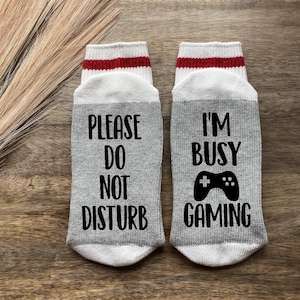 Gaming Socks - Gamer Gift - Video Game Gift - Christmas Gaming Gifts - Mens Stocking Stuffer - Gaming Zone - I&#39;m Busy Gaming