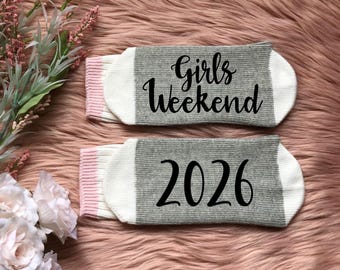 Girls Weekend 2026 Socks-Girls Trip-Bachelorette Party-Girls Getaway Gift-Network Marketing Trip-MLM-Best Friend Trip-Sister Trip