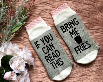 French Fry Socks-French Fry Gift-Funny Socks-Food Socks-Fries-Best Friend Gifts-Personalized Gift-Foodie Gift-Boyfriend Gift-Husband Gift