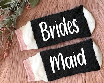 Bridesmaid Socks-Bride Socks-Bride Gifts-Engagement Gift-Bridal Party Gift-Will You Be My-Wedding Socks-Bridal Shower Gift
