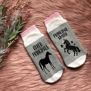 Principal Unicorn Socks- Custom Principal Gift - Other Principals/Me - Principal Thank You Gift -Principal  Christmas Gift