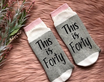 This is Forty Socks-Hello 40-40th Birthday Gift-Birthday Socks-Forty AF-Turning 40-40th Gift-BFF Birthday Gift