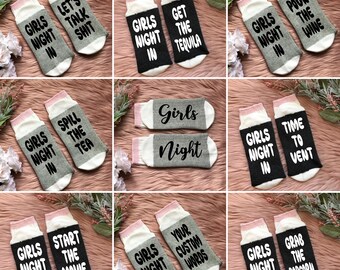 Girls Night In Socks - Matching Best Friend Gift- Ladies Night Socks - Girls Gone Mild Night - Girls Night In -Sisters Night