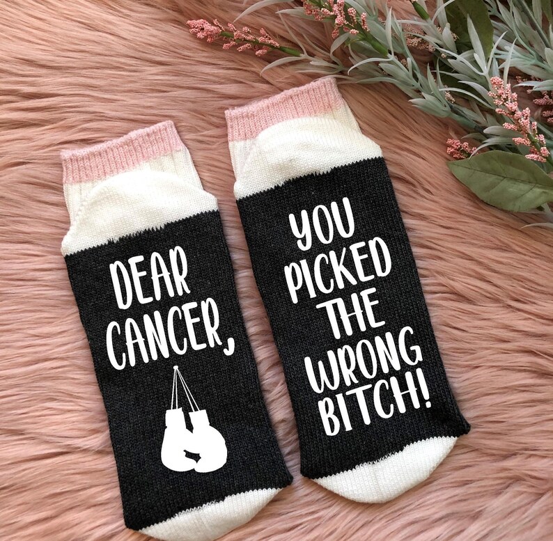 Cancer SocksCancer Picked the Wrong GirlCancer GiftsKicking Etsy