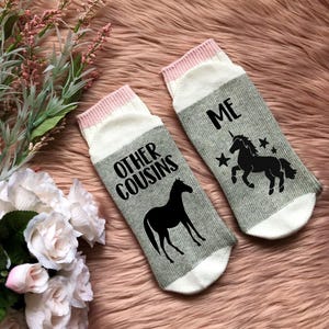 Gifts for Cousins - Unicorn Socks -Cousin Gifts - Other Cousins / Me - Cousin Birthday Gift- Funny Cousin Gift