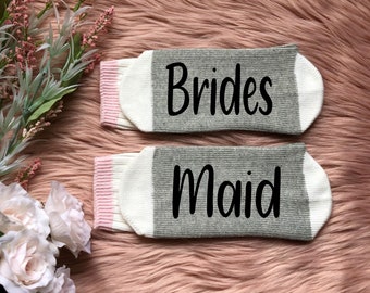 Bridesmaid Socks-Bride Socks-Bride Gifts-Engagement Gift-Bridal Party Gift-Bridesmaid-Will You Be My-Wedding Socks-Bridal Shower Gift