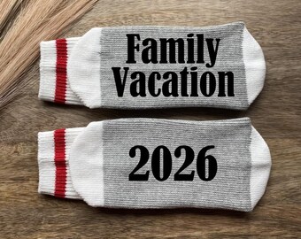 Family Vacation 2026 - Family Trip Matching Socks - Custom Family Vacation Keepsake