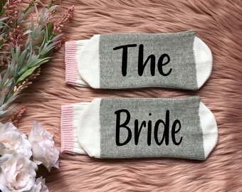 The Bride-Bride Socks-Bride Gifts-Engagement Gift-Bridal Party Gift-Bridesmaid-Will You Be My-Wedding Socks-Bridal Shower Gift