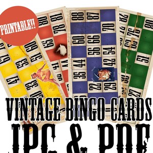 Printable Vintage Bindo Cards Vintage Ephemera /4 series/ 48 cards/ jpg & pdf format - A4 size - hd