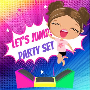 Jump Party Editable & Printables - Invitation - Party set and banner