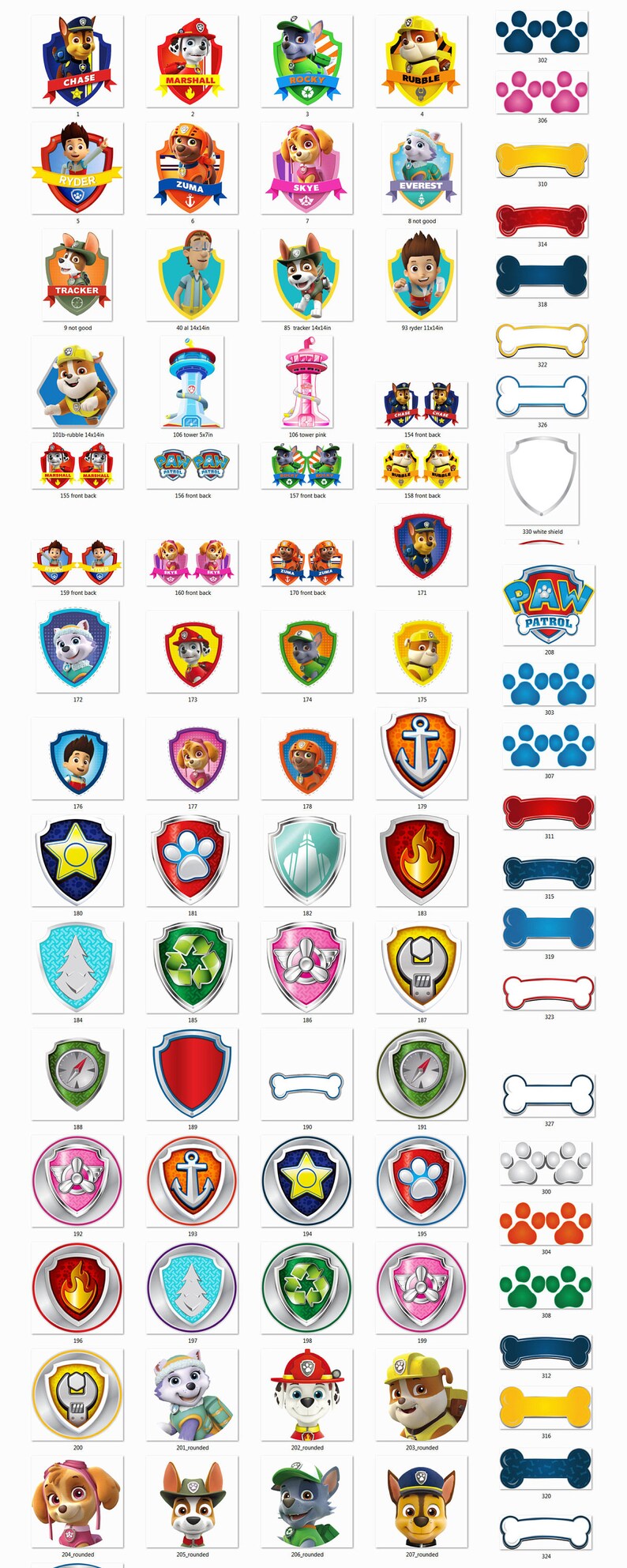Paw Patrol Custom Shield 165 PNG Clipart DIGITAL Etsy Australia