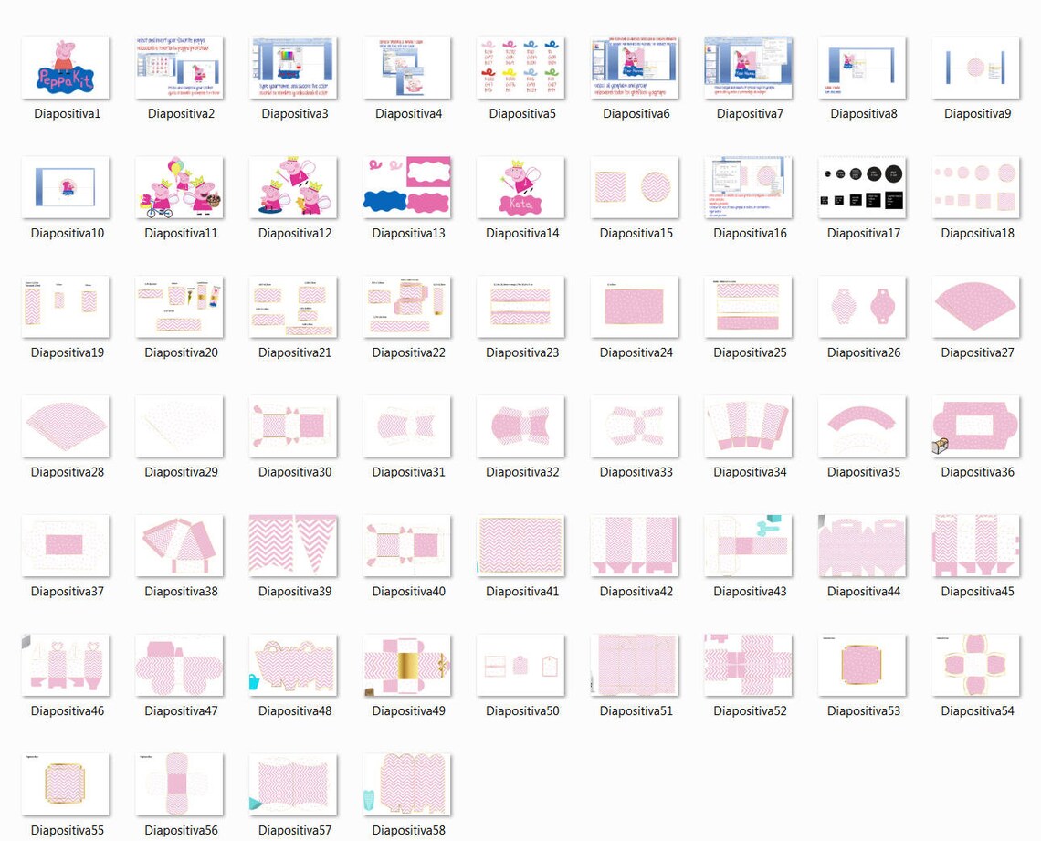 PEPPA PIG 150 Png Pics A4 Hd-plus Printable - Etsy