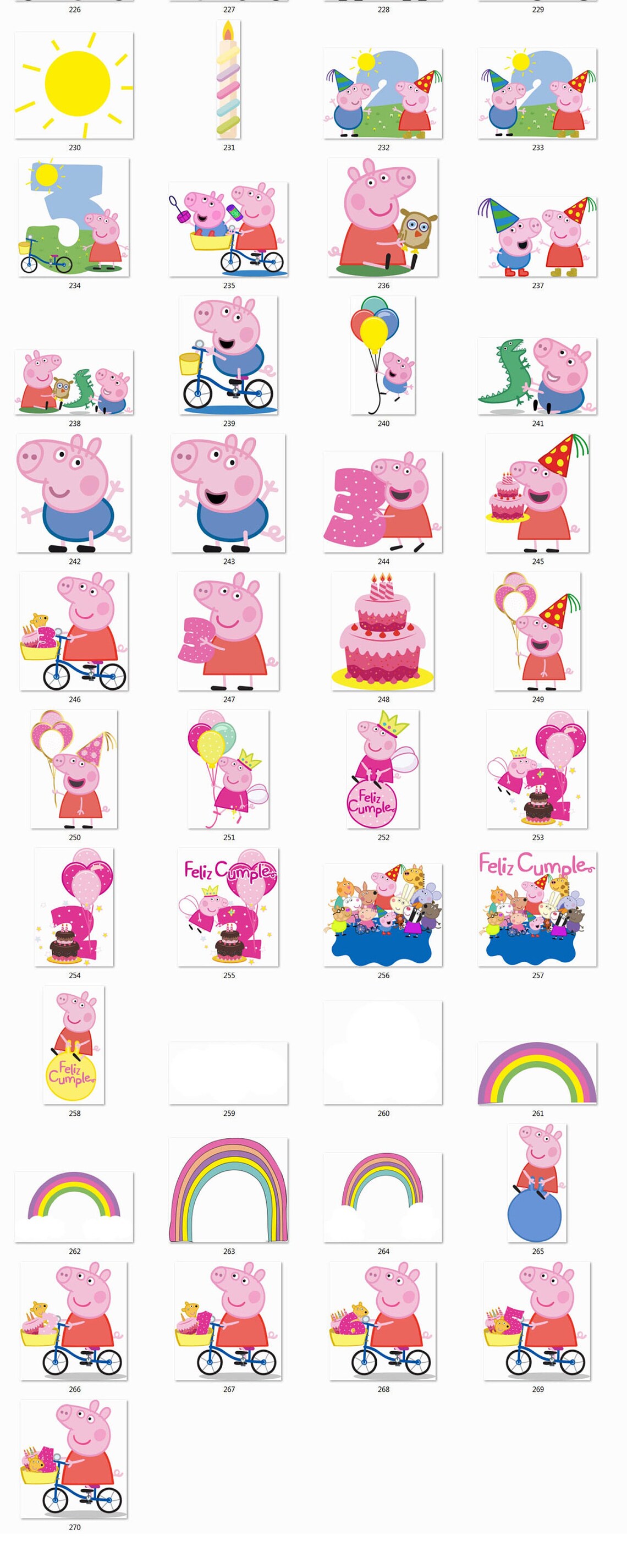 PEPPA PIG 150 Png Pics A4 Hd-plus Printable - Etsy