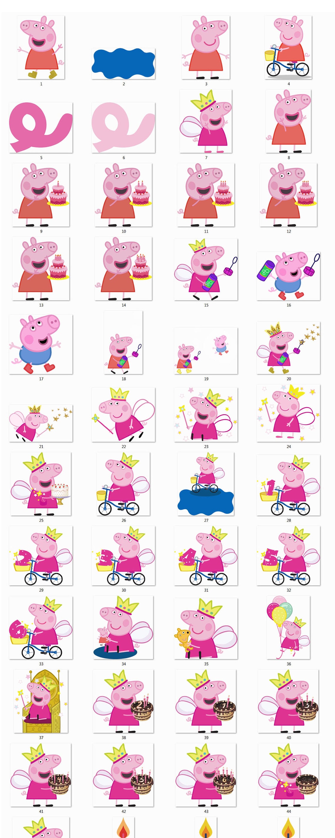 PEPPA PIG 150 Png Pics A4 Hd-plus Printable - Etsy