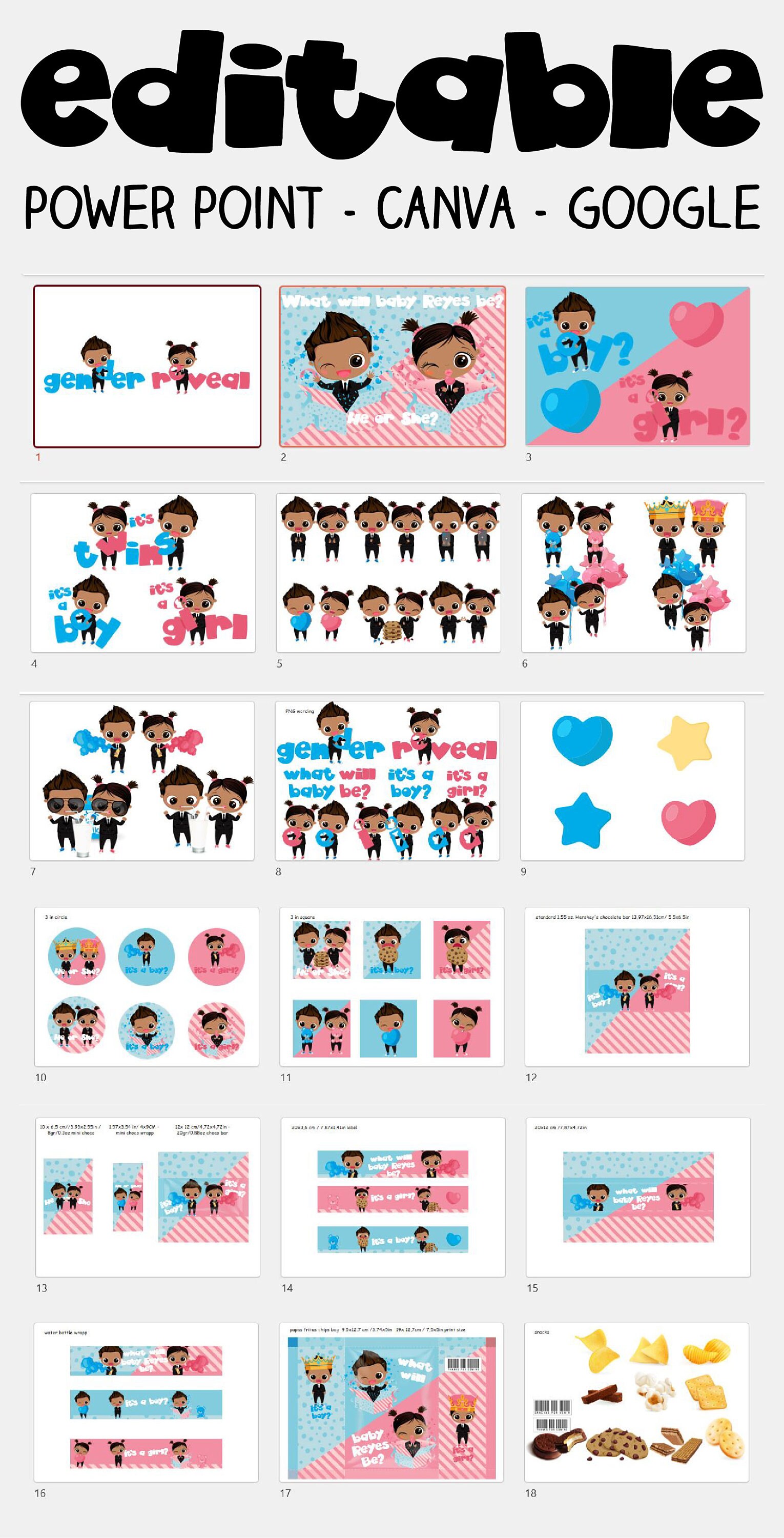 Gender Reveal Party Printables Box Digital Invitation EDITABLE - Etsy