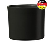 Swisense- Modern Ceramic Black Round Medium Flower Pot 8 inch For Indoor and Outside Large Planter Cylinder Pot
