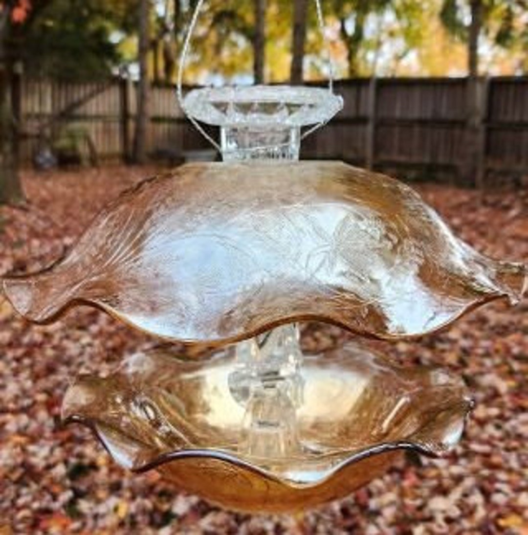 Vintage Glass Bird Feeder Depression Glass Bird Feeder. Etsy